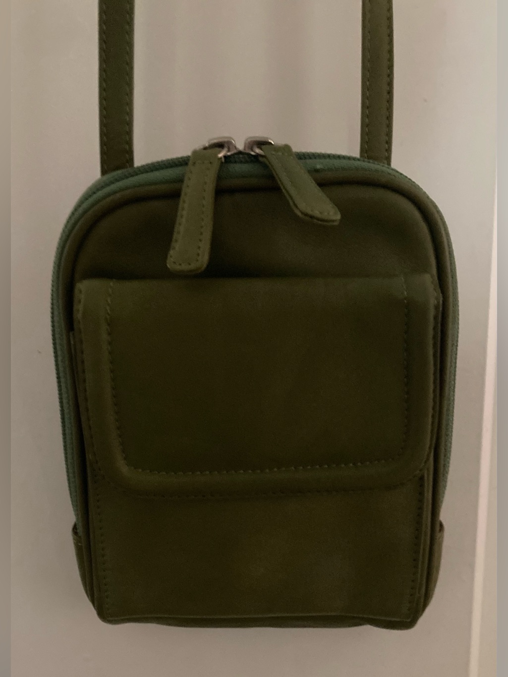 Osgood Marley- Mini Organizer In Olive Green, Leather Crossbody — image 8 of 8